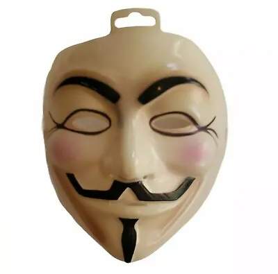 Warner Brothers V For Vendetta Mask Anonymous Fawkes Halloween Dress Up Plastic • $14.99