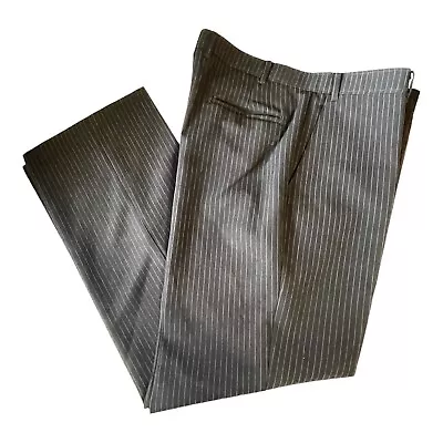 Levi's Action Slacks Dress Pants Black Pin Striped Straight Wide Leg Men’s 38x30 • $26.90