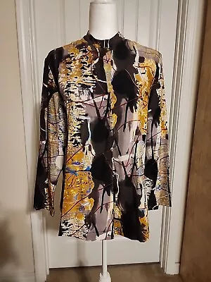 Vintage Simone Chin Chin Silk Blouse &  Pants Set Multicolored Size Medium  • $124.81