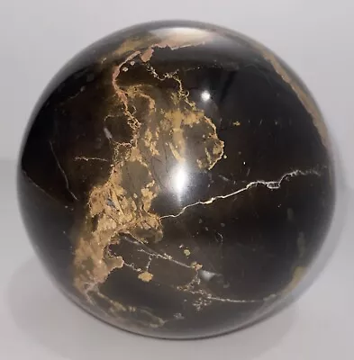 BLACK BROWN GOLD MARBLE  PAPERWEIGHT MADE IN PAKISTAN. 4 H. Previously Owned. • $24.99