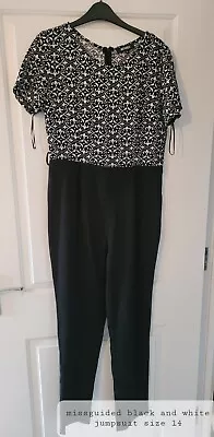 Missguided Black And White Jumpsuit Size 14 • £12