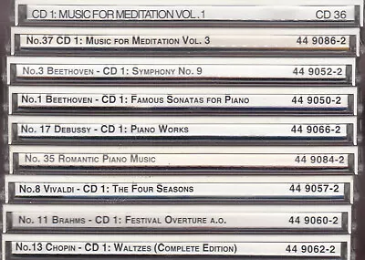 CD Lot X 9 - Music For Meditation - Beethoven / Brahms / Chopin / Vivaldi +  • $29.99