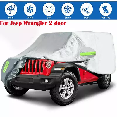 6-Layer Car Cover For Jeep Wrangler 2 Door CJ YJ TJ JK Dust UV Rain Protection • $38.99