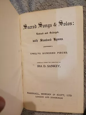 Sacred Songs And Solos Book - Dates From Around 1953 - Good Used Condition • £25