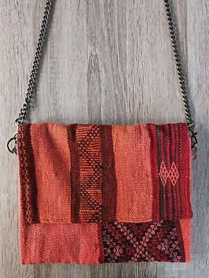 Handmade Moroccan Bag Vintage Kilim Rug Clutch Bag Boho Shoulder Crossbody Purse • $33.50