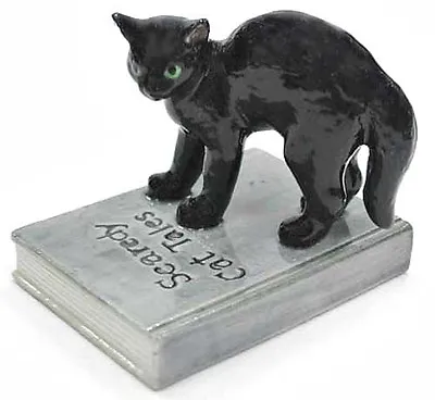 ➸ NORTHERN ROSE Miniature Figurine Black Cat Scaredy Tales • $16.73