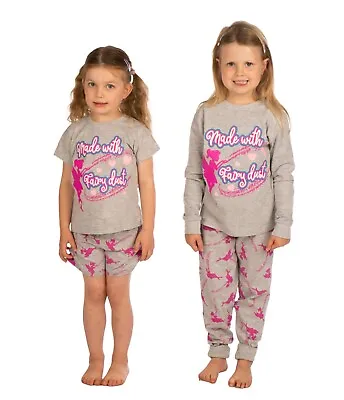 Girls Pyjamas Long And Short 'Fairy Dust' 5-13 Years 100% Cotton • £7.50