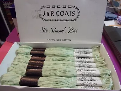 9 Sks J & P Coats Embroidery Floss New  Six Strand  9yds ~lt Grn New • $4.99