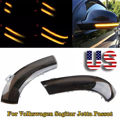 2x Sequential LED Turn Signal Side Mirror Light For VW Golf 5 Jetta MK5/Passat • $15.98