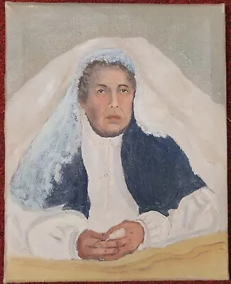 Vintage Original Oil Painting On Canvas Portrait Of Francisca Vallejo Copy • $55