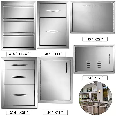 $299.99 • Buy Outdoor Kitchen BBQ Island Components Stainless Steel Access Door And Drawer