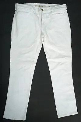 Ladies MiH Paris Mid Rise Cropped Slim Leg White Jeans Size 32 - W34 L29 • $30.82