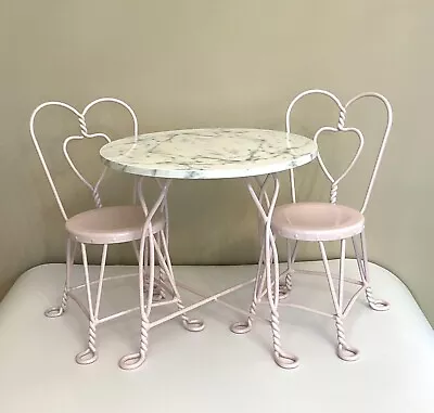 American Girl 18” Doll 2007 Sweet Treats Ice Cream Faux Marble Table Chairs  • $59