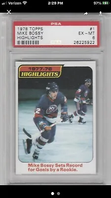 1978 Topps #1 Highlights Mike Bossy Islanders Goals By Rookie Card PSA 6 EX-MINT • $24.99