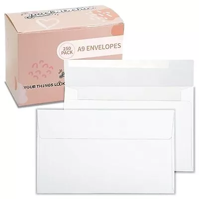 - 5.5” X 8.5” Envelopes 250 Count White A9 Peel-and-Stick Envelopes For Photo... • $35.57