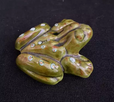 Vintage Drip Glazed Ceramic Frog Figurine Male Anatomically Correct MCM • $24.99