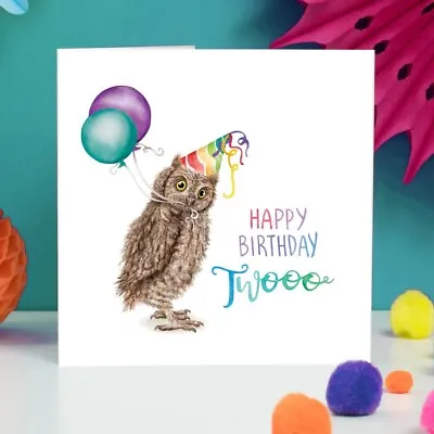 £2.99 • Buy Funny Owl In Hat Happy Birthday Card – Hand Painted And Printed In The UK