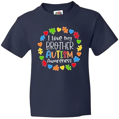 Inktastic I Love My Brother Autism Awareness Youth T-Shirt Big Little Sister Bro • £12.04