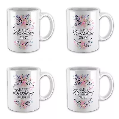 £7.99 • Buy Floral Happy 50th Birthday (Relative)  ..Novelty Gift Mug