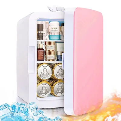 Pink 8L Mini Electric Fridge Bedroom Office Drink Cooler Beauty Skincare Makeup • $57.99