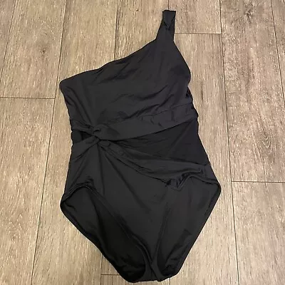 Michael Kors One Shoulder One-Piece Swimsuit Size 8 Black • $19.99