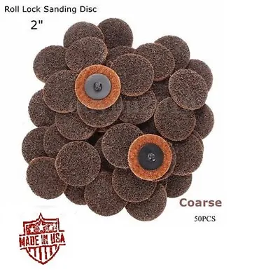 50 Pc 2  Coarse Roloc Scotch Pads Roll Lock Surface Sanding Disc Made In USA • $26