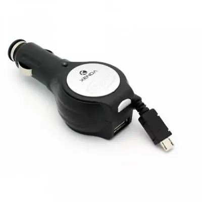 RETRACTABLE CAR CHARGER DC SOCKET POWER ADAPTER EXTRA USB PORT For SMARTPHONES • $10.23