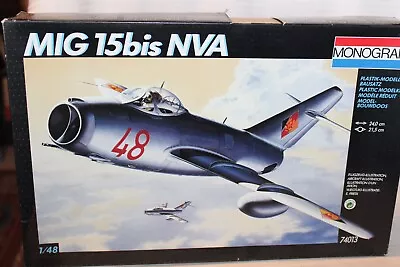 1/48 Scale Monogram MIG 15bis NVA Jet Airplane Model Kit #74013 BN Open Box • $48.75