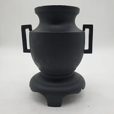 Antique Japanese Meiji Vase Black Bronze Vase With Handles • $52