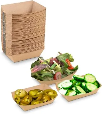 MT Products Brown Paper Food Trays - 0.25 Lb Small Nacho Trays - Pack Of 100 • $15.17