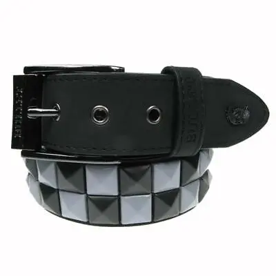 Mens Womens Black & Grey Checkered Leather Lined Belt BL011A • £15.99