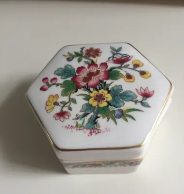 Coalport - Ming Rose - 6 Sided Trinket Box - Porcelain China - Made In England • £12