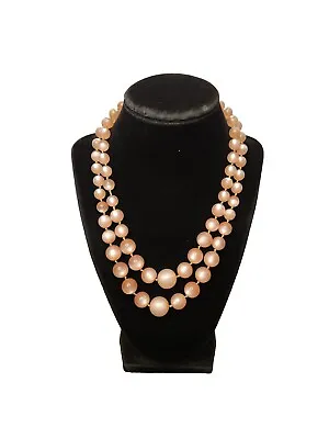 Vintage Richelieu Pink Moonstone Multi Strand Necklace • $24.95