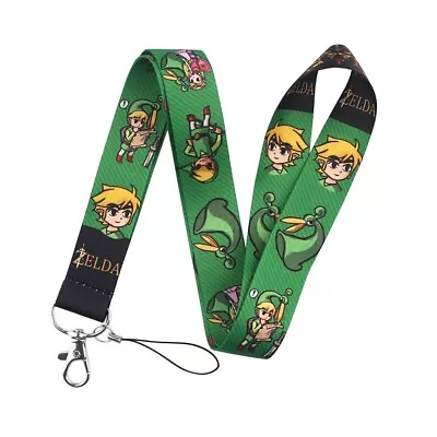 The Legend Of Zelda Game Series Link Character Themed Green ID Holder Lanyard • $5.99