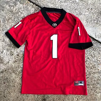 Nike University Of Georgia Bulldogs College Football Jersey #1 Red Men Med • $44.72