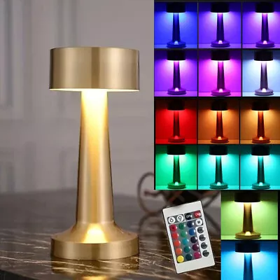 Rechargeable RGB Led Table Lamp Touch Sensor Desk Light Room Restaurant Decor • $21.90