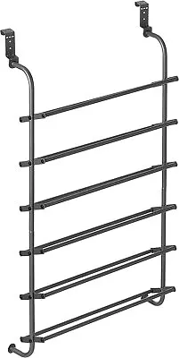 $56.98 • Buy 6 Shelf Over The Door Hanging Wall Mount Shoe Rack Storage Organizer Gunmetal