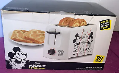Mickey Mouse Deco Toaster 90 Year White & Black Imprint Two Slice Disney NEW • $29.99