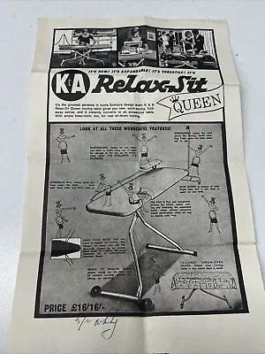 VINTAGE ADVERTISEMENT K&A RELAX SIT QUEEN IRONING BOARD TABLE IRON 1960s HOME  • $9.99