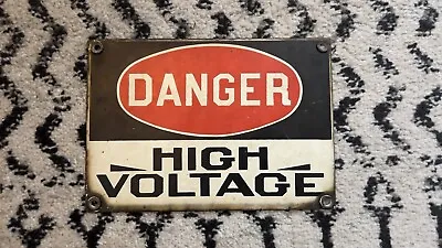 Vintage Danger High Voltage Porcelain Safety Sign Industrial Retro • $50