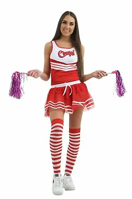 New Cheerleader Vest Skirt Uniform Fancy Dress High School Musical Party Costume • £8.99