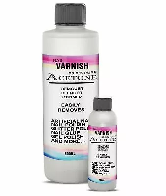 £4.99 • Buy 99.9% Pure Acetone Superior Quality Nail Polish Remover UV/LED GEL Soak Off 