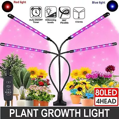 4 Head LED Grow Light Plant Light Panel Growing Plant Veg Flower Indoor Lamp AU • $20.19