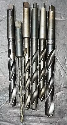 Lot Of 6 Morse Taper MT2 HSS Drill Bits Lathe Machinist Morse Taper USA Used • $35