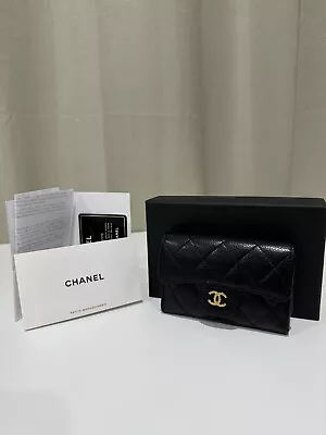 Chanel Card Holder Wallet Black GHW  • $1200