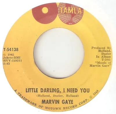 £11.50 • Buy MARVIN GAYE Little Darling I Need You TAMLA MOTOWN NORTHERN SOUL USA 45