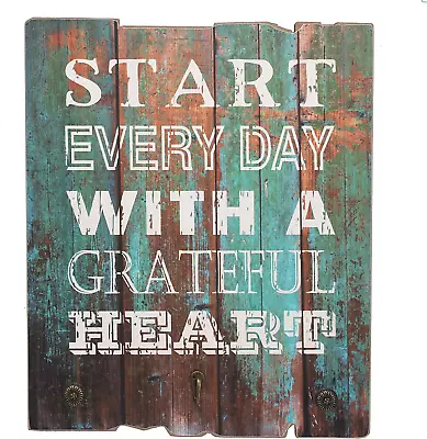 Stonebriar Grateful Heart Wood Wall Decor With Hooks  • $20.13