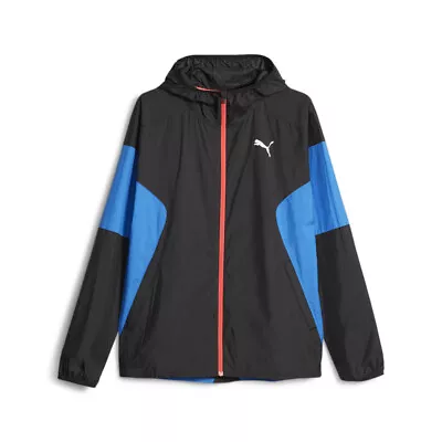 Puma Lightweight Running FullZip Jacket Mens Black Casual Athletic Outerwear 524 • $29.99