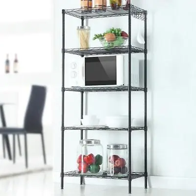 Wire Shelving 5 Tiers Storage Rack Shelf Shelves Unit Kitchen Organizer Silver • $32.99