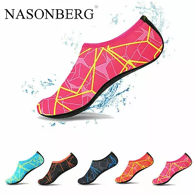 Womens Barefoot Water Shoes Aqua Socks Beach Swim Garden Yoga Non Slip Wetsuit • £8.99